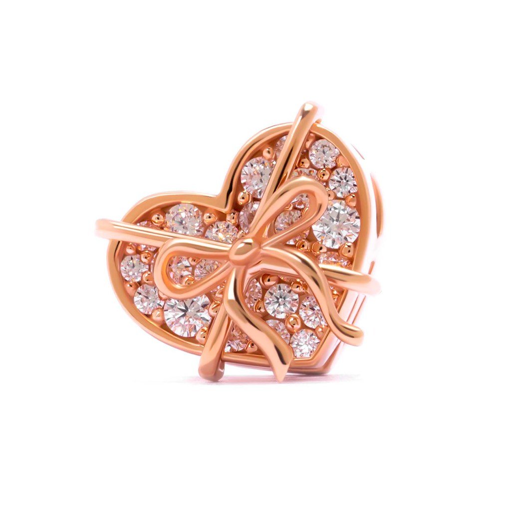 Liontin Emas 8k - Love Ribbon Gold Charm - Evelina Collection - Juene Jewelry - Juene Jewelry