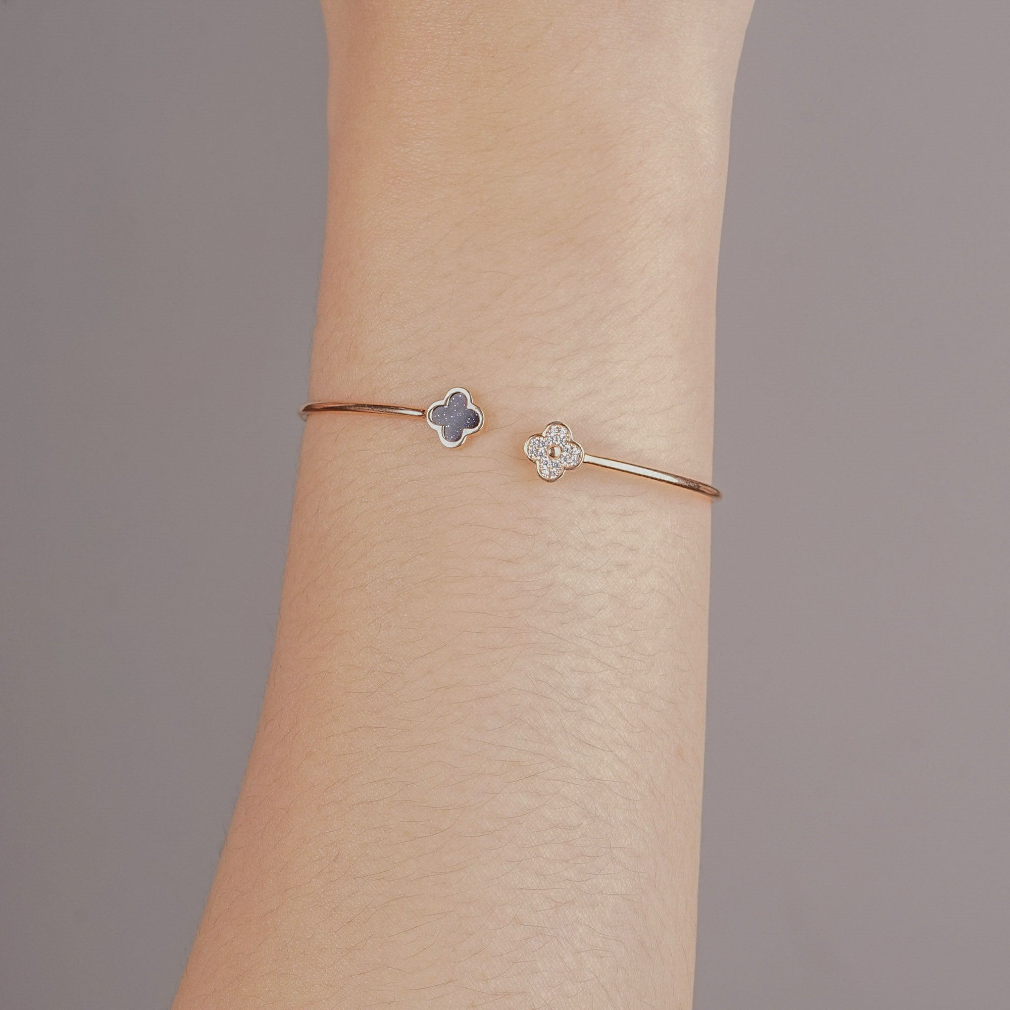 Alinda Gold Bangle -Milky Way - Juene Jewelry