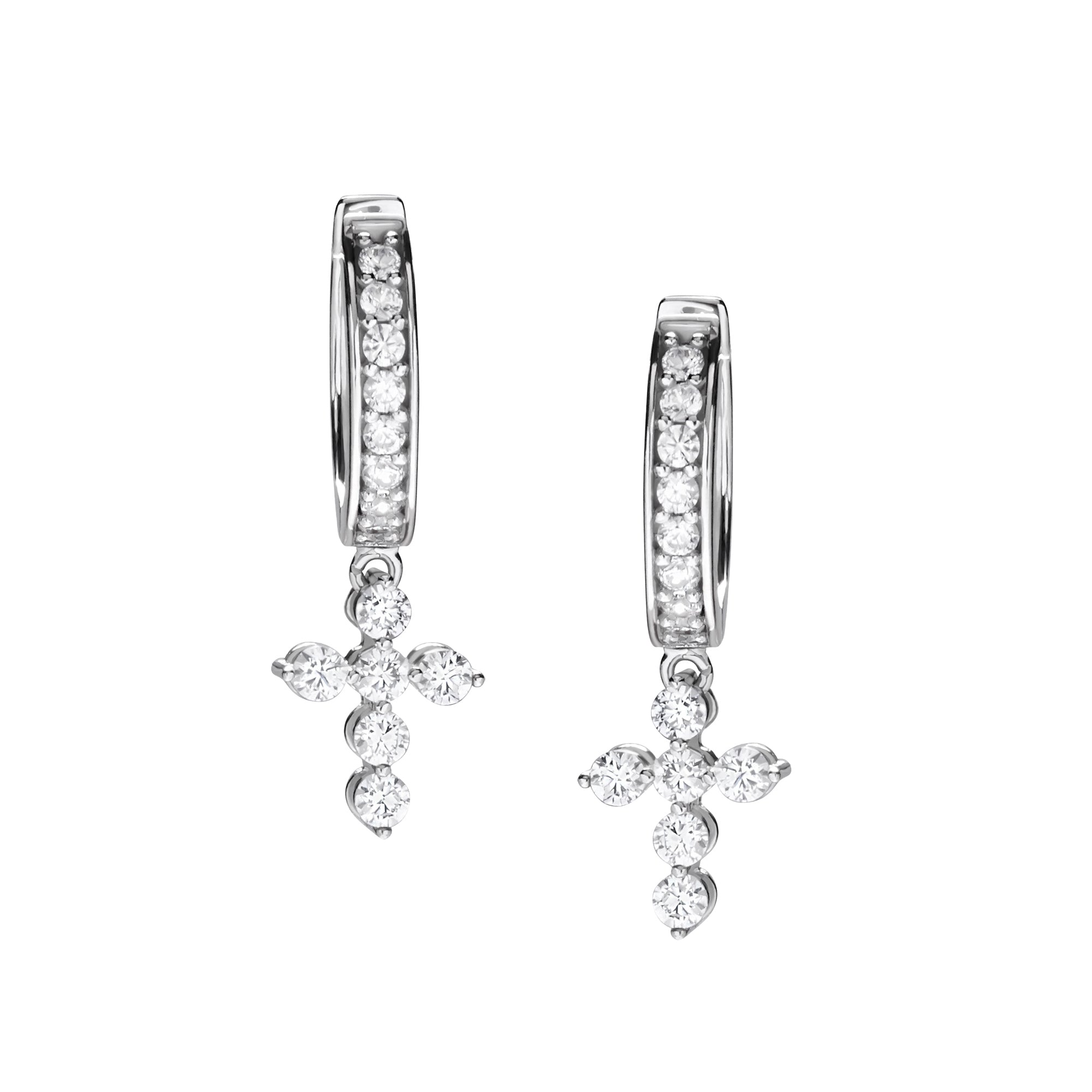 Cross Hoop Earring Gold Earring - Sparkle & Joy - Juene Jewelry