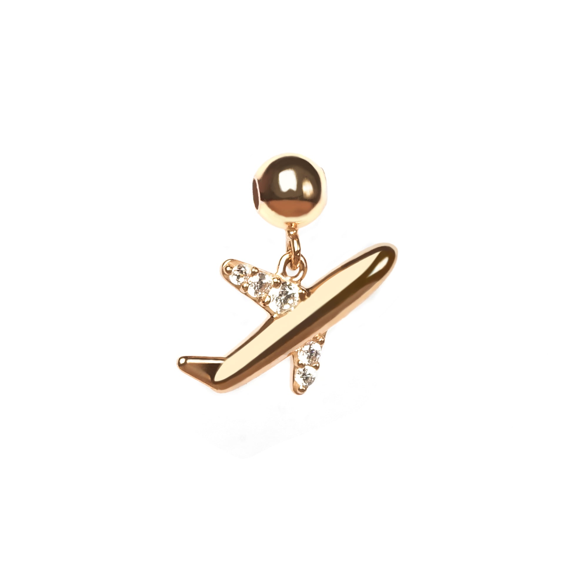 Juene Jewelry (7K) - Plane Gold Pendant - Juene Jewelry