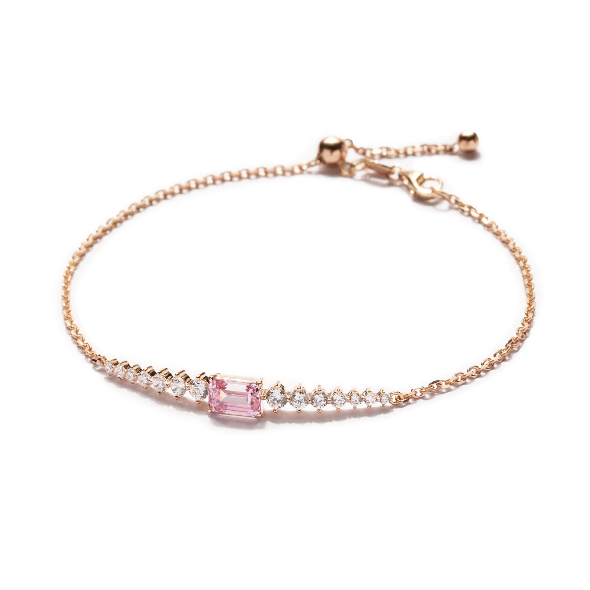 Kaida Gold Bracelet - Rosy Pink - Juene Jewelry
