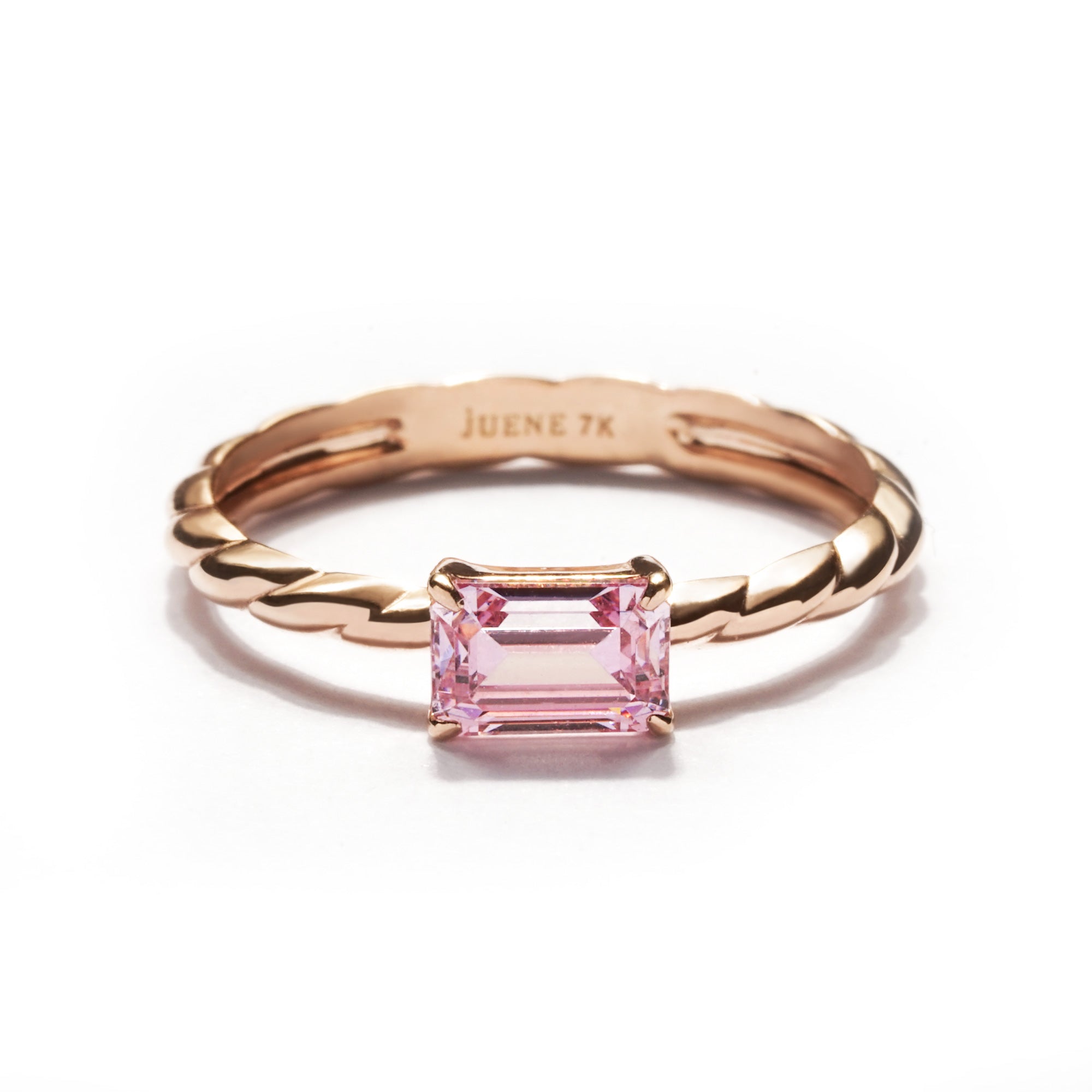Peony Gold Ring - Rosy Pink - Juene Jewelry