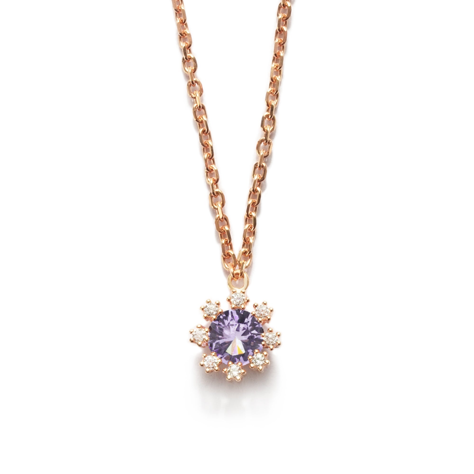 Plum Gold Necklace - Violet - Juene Jewelry