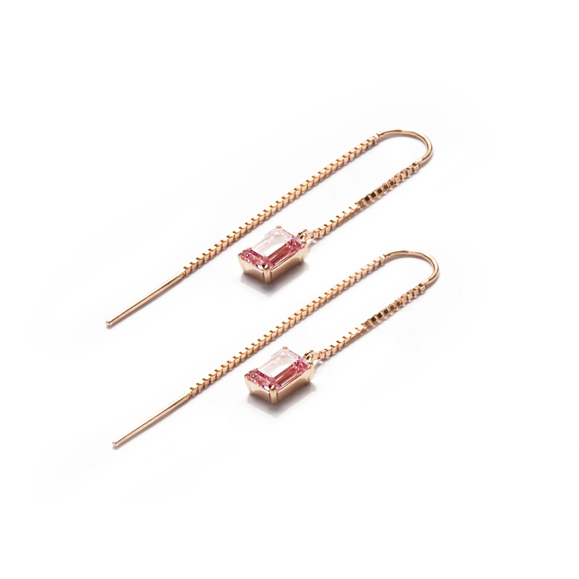 Poppy Gold Earring - Rosy Pink - Juene Jewelry