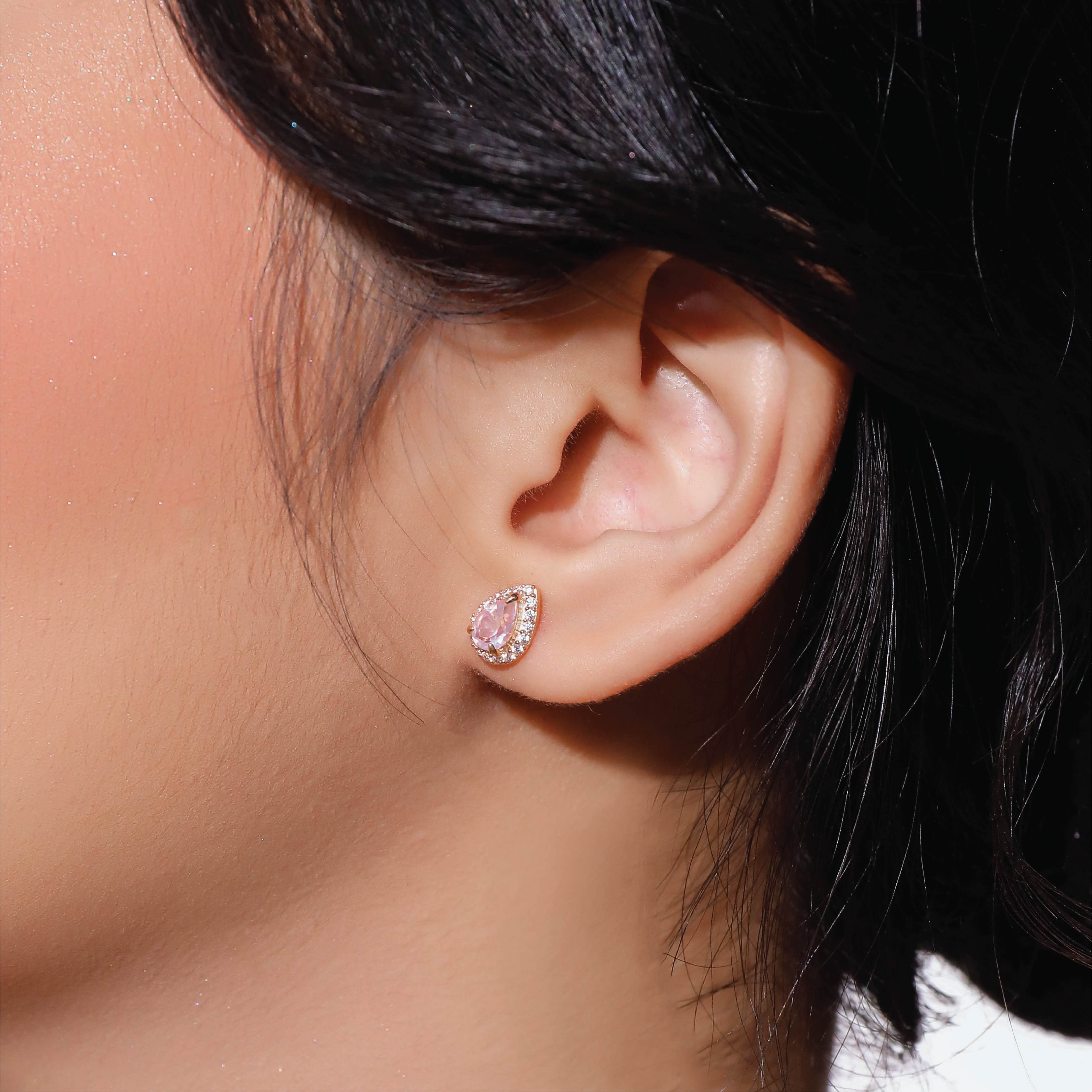Rosequartz Earrings 01 - Juene Jewelry