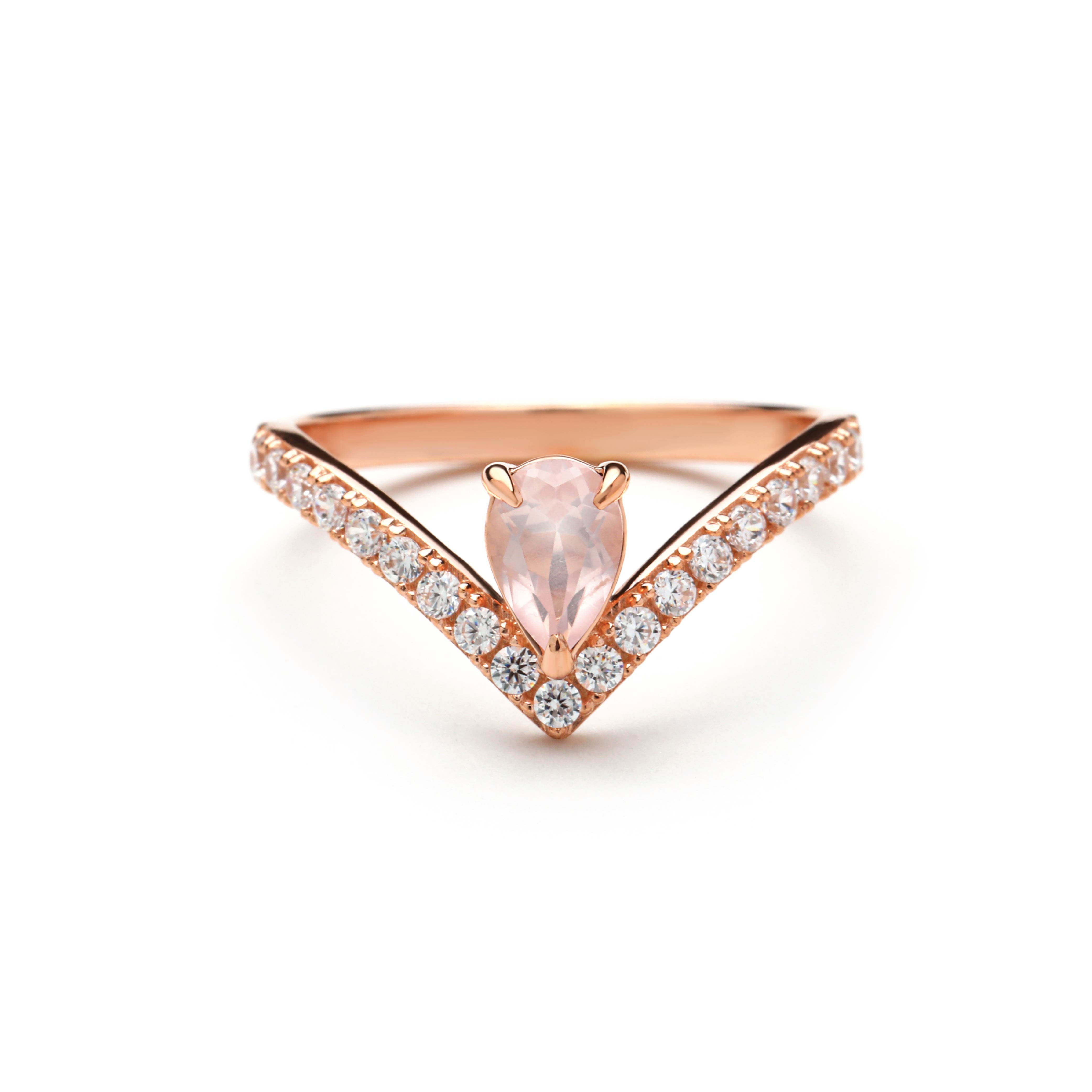 Rosequartz Rings 01 - Juene Jewelry