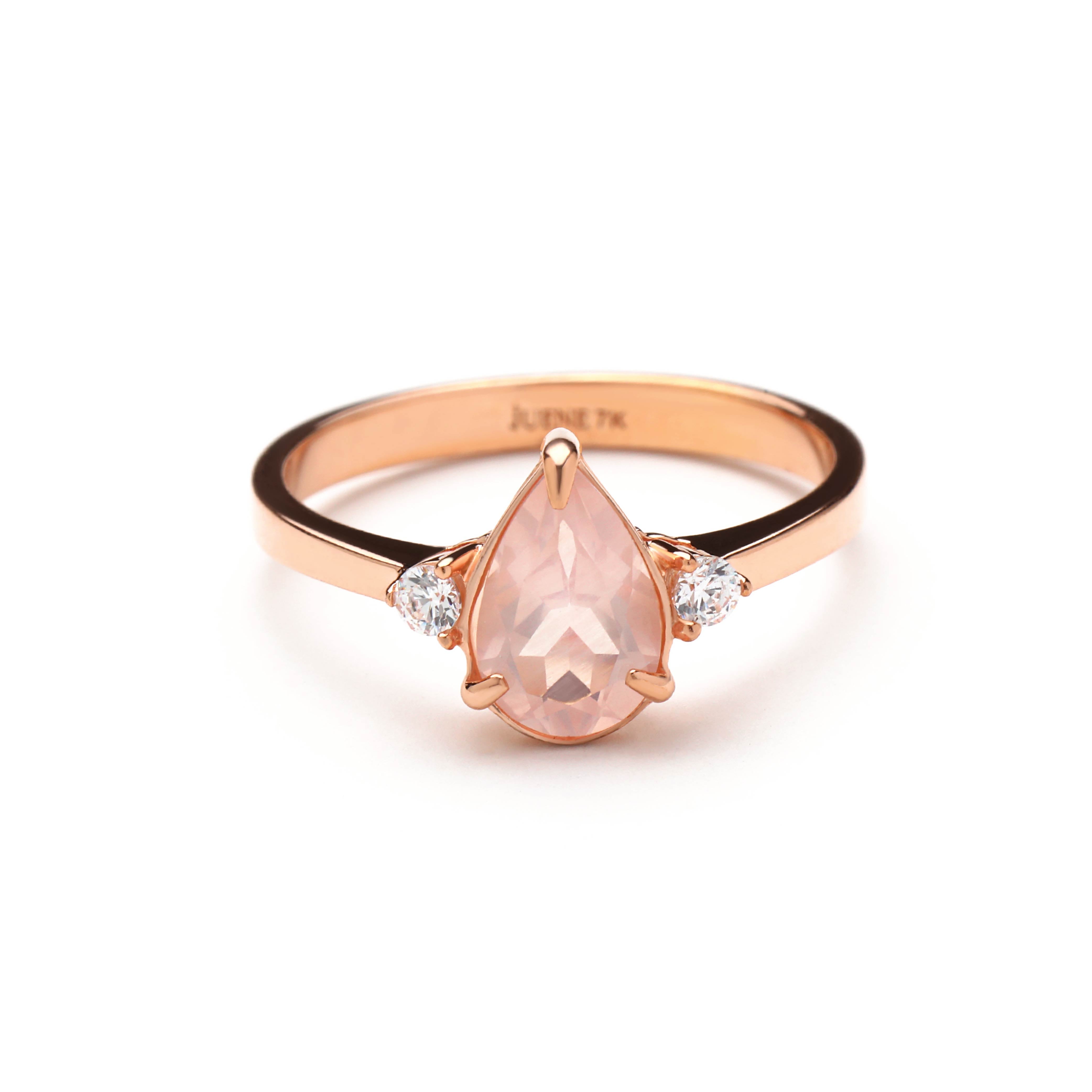 Rosequartz Rings 03 - Juene Jewelry