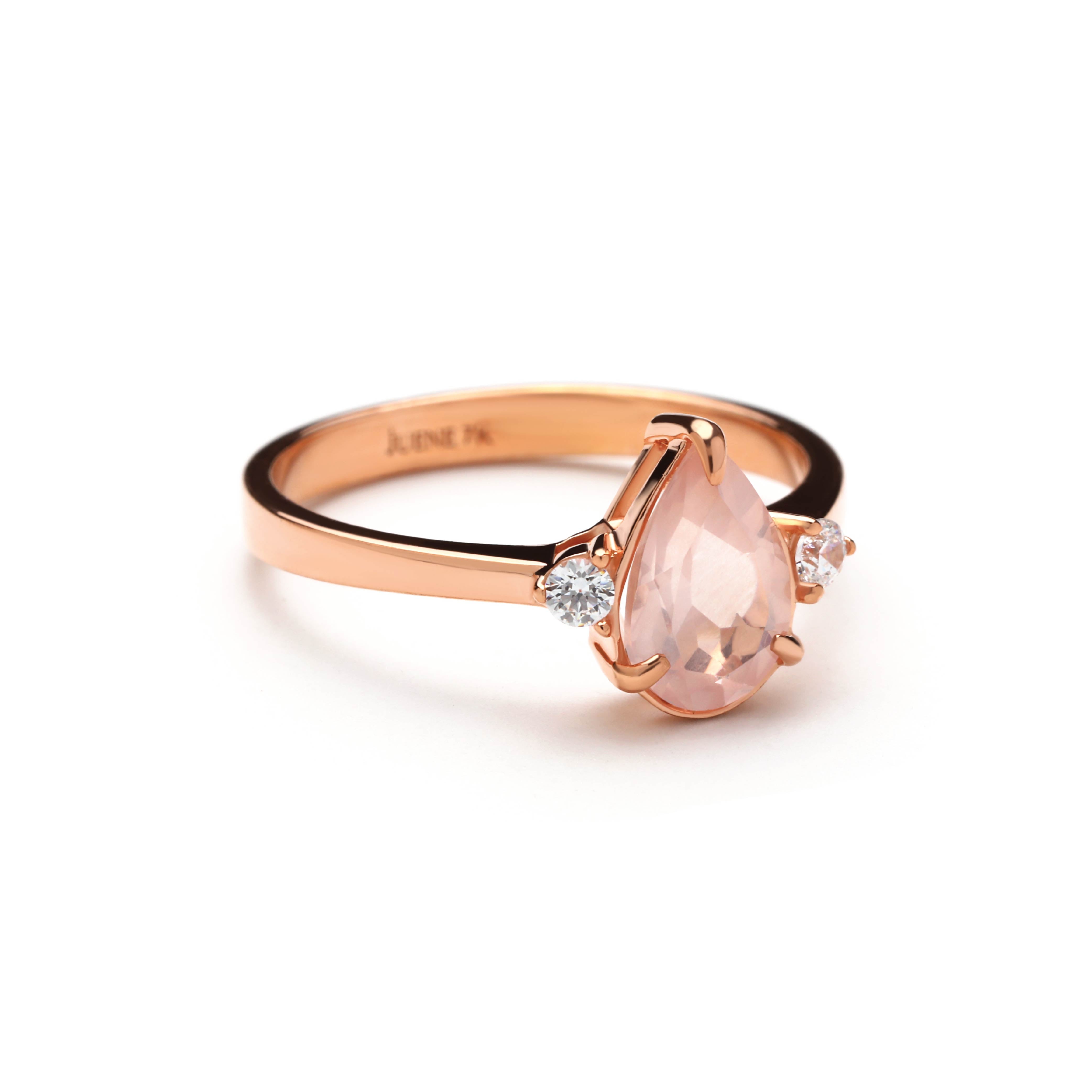 Rosequartz Rings 03 - Juene Jewelry