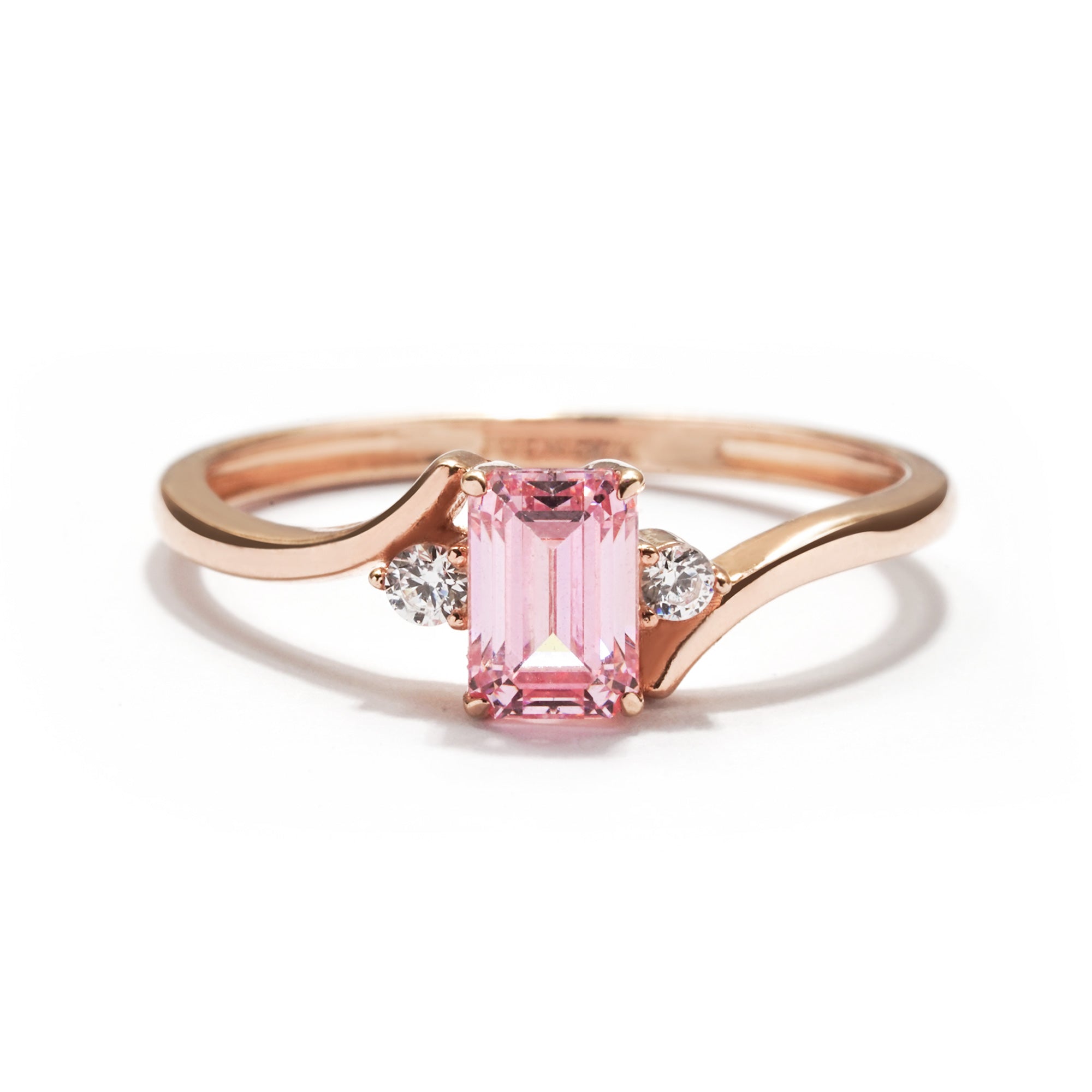 Taffy Gold Ring - Rosy Pink - Juene Jewelry