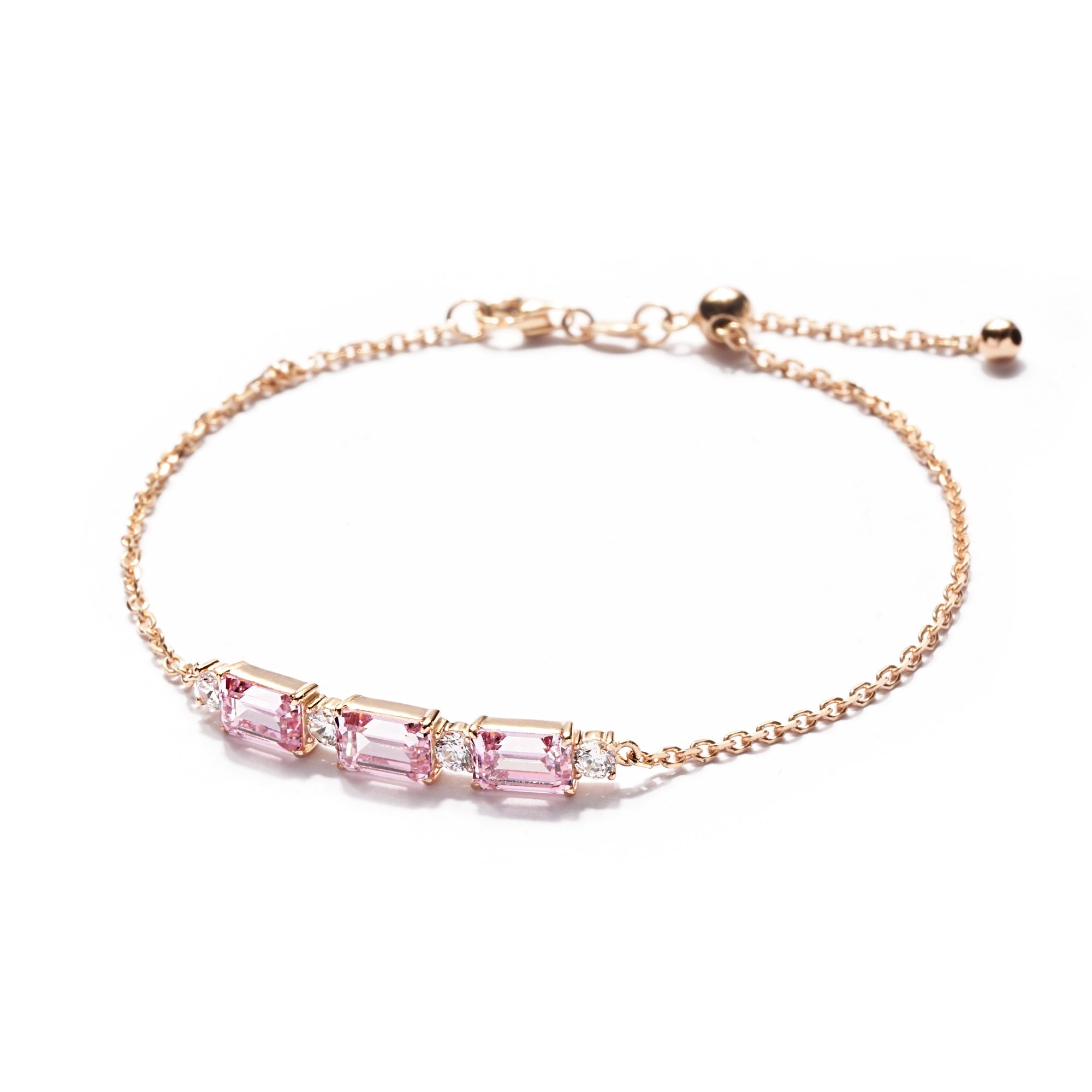 Varda Gold Bracelet - Rosy Pink - Juene Jewelry