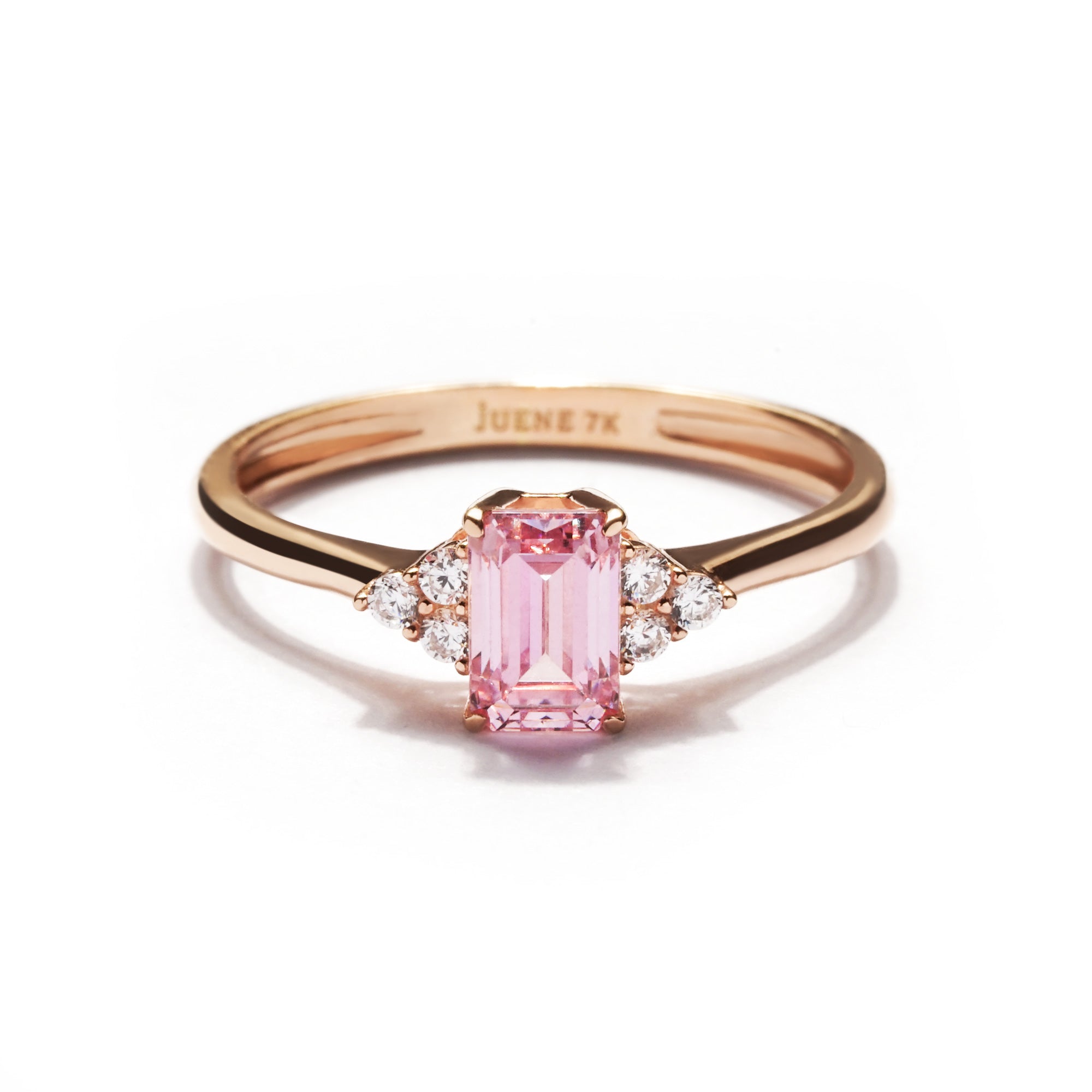Victoria Gold Ring - Rosy Pink - Juene Jewelry